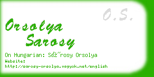 orsolya sarosy business card